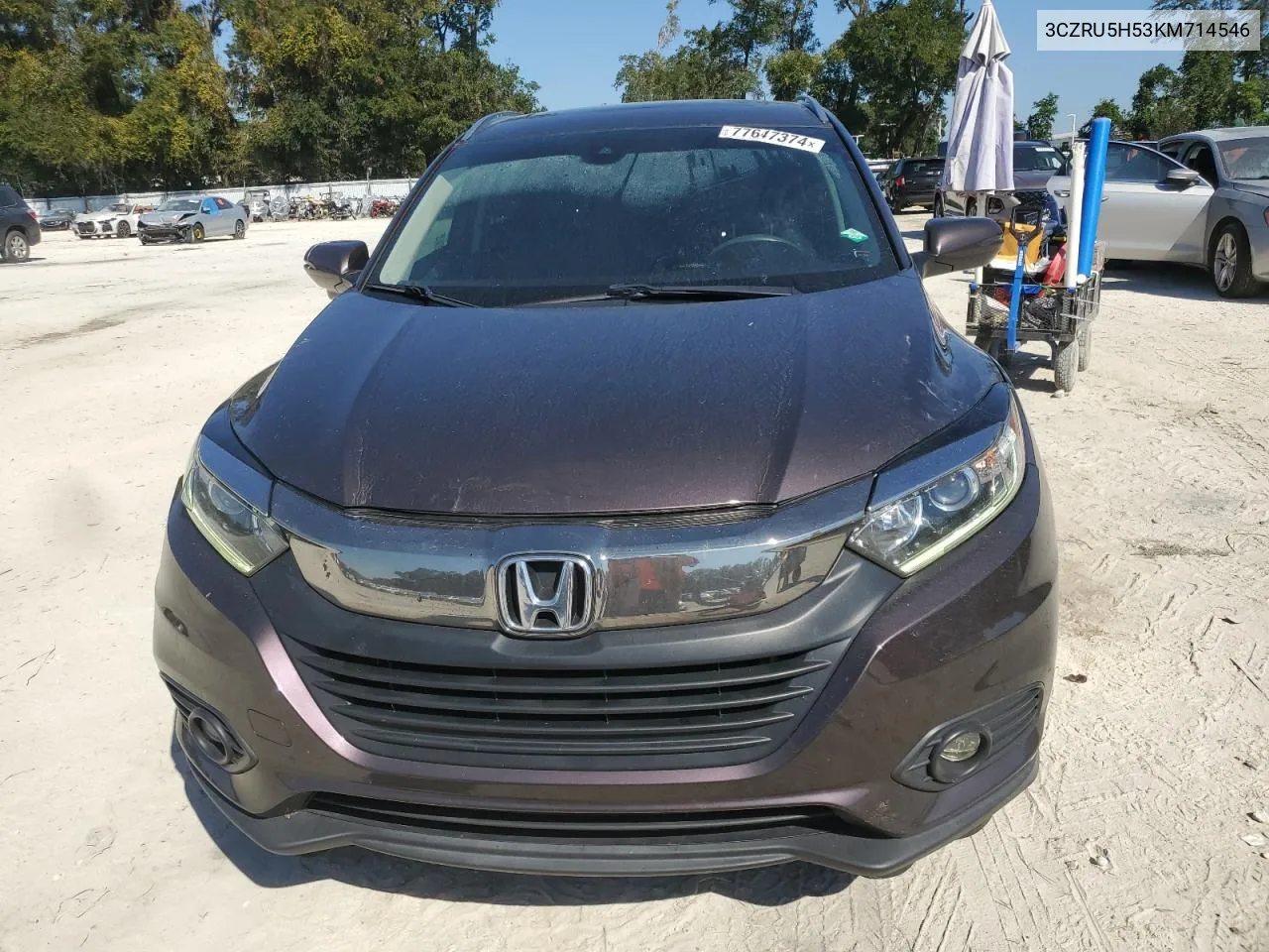 2019 Honda Hr-V Ex VIN: 3CZRU5H53KM714546 Lot: 77647374