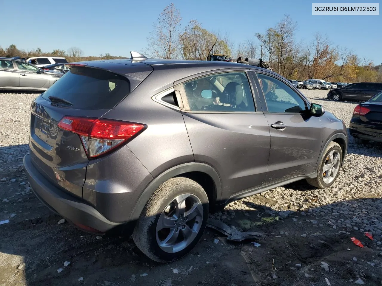 2020 Honda Hr-V Lx VIN: 3CZRU6H36LM722503 Lot: 79523954