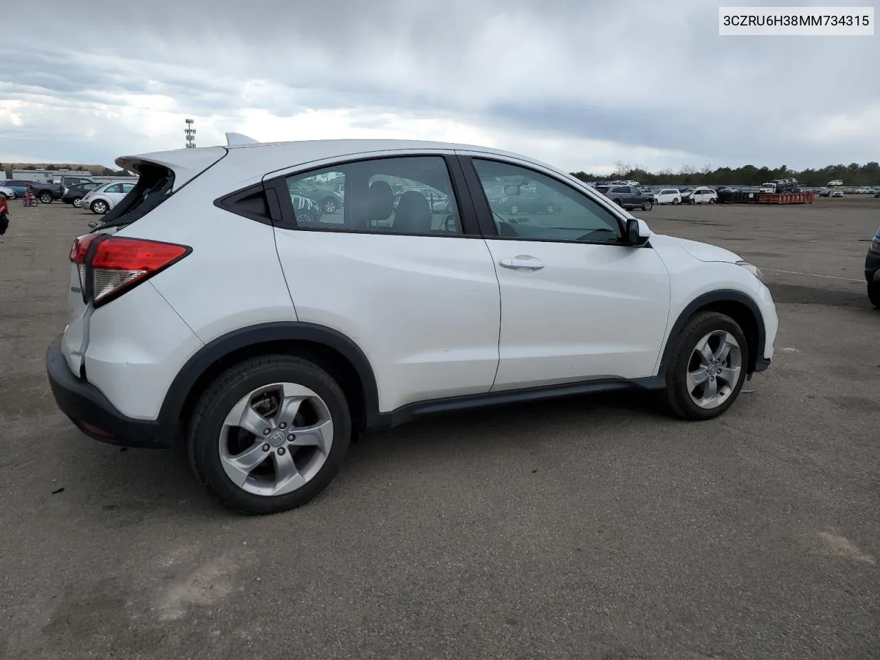 2021 Honda Hr-V Lx VIN: 3CZRU6H38MM734315 Lot: 47008704