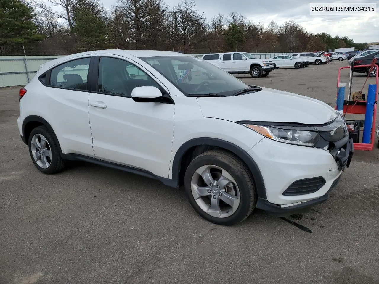 2021 Honda Hr-V Lx VIN: 3CZRU6H38MM734315 Lot: 47008704