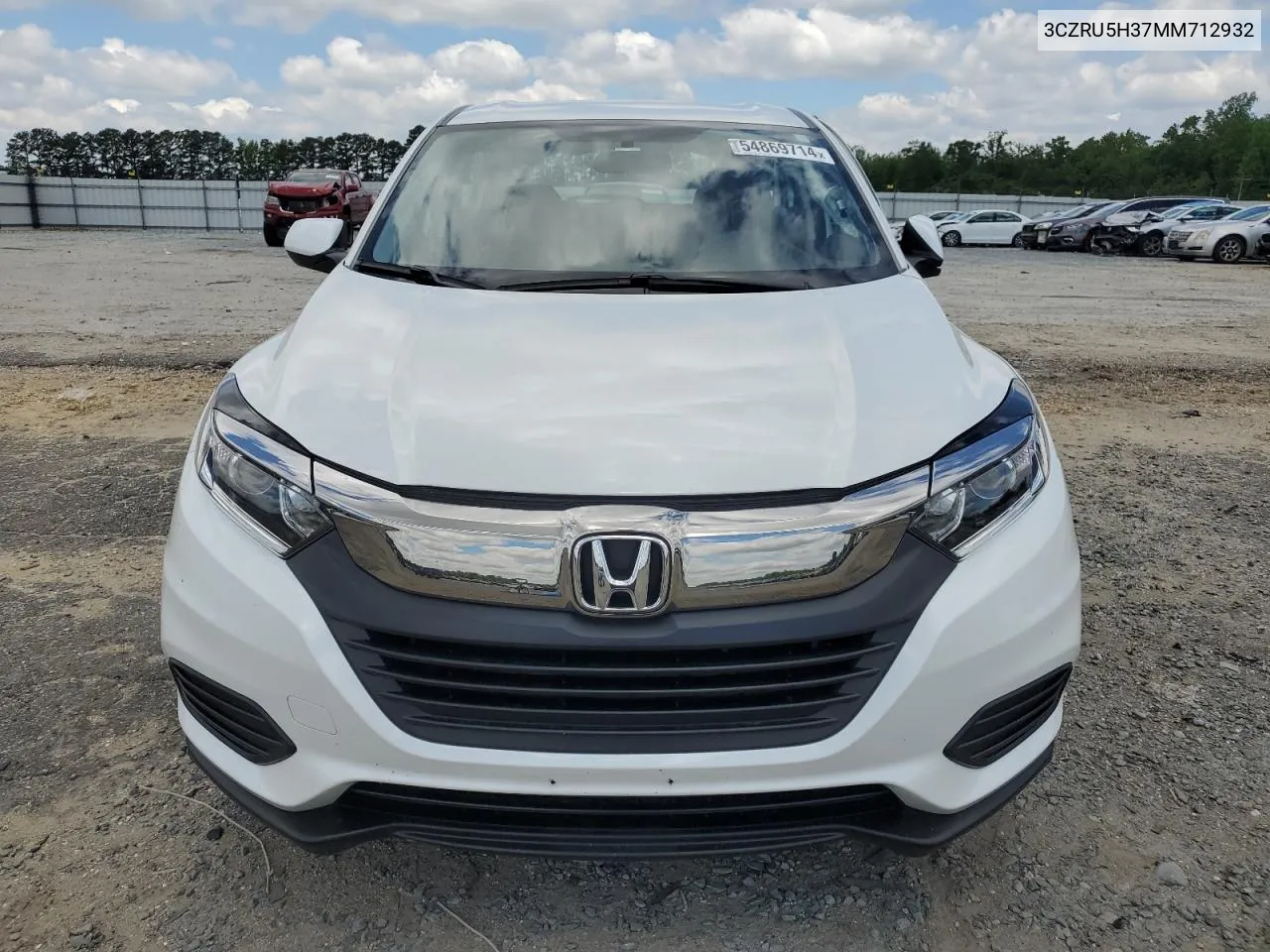 2021 Honda Hr-V Lx VIN: 3CZRU5H37MM712932 Lot: 54869714