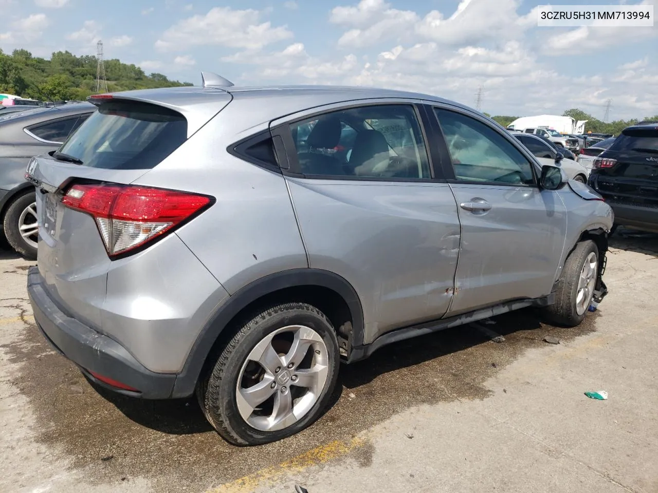 2021 Honda Hr-V Lx VIN: 3CZRU5H31MM713994 Lot: 66838254