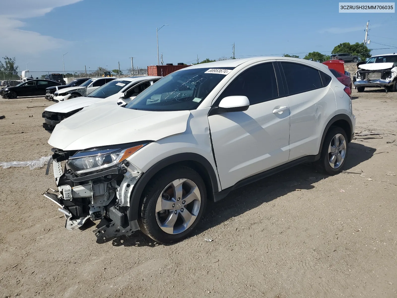 2021 Honda Hr-V Lx VIN: 3CZRU5H32MM706035 Lot: 66953674