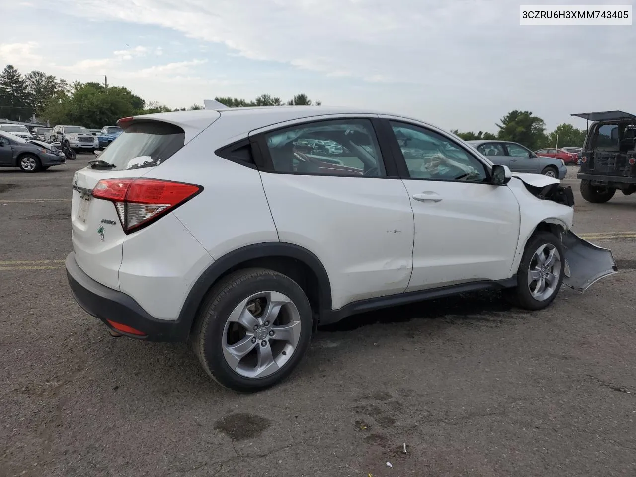 2021 Honda Hr-V Lx VIN: 3CZRU6H3XMM743405 Lot: 69067924