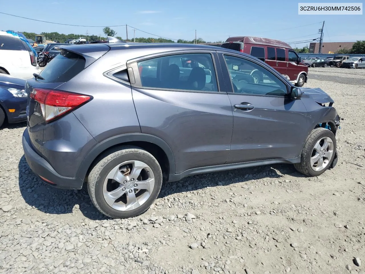 2021 Honda Hr-V Lx VIN: 3CZRU6H30MM742506 Lot: 69090794