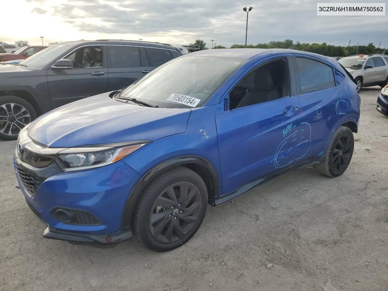 2021 Honda Hr-V Sport VIN: 3CZRU6H18MM750562 Lot: 70503154