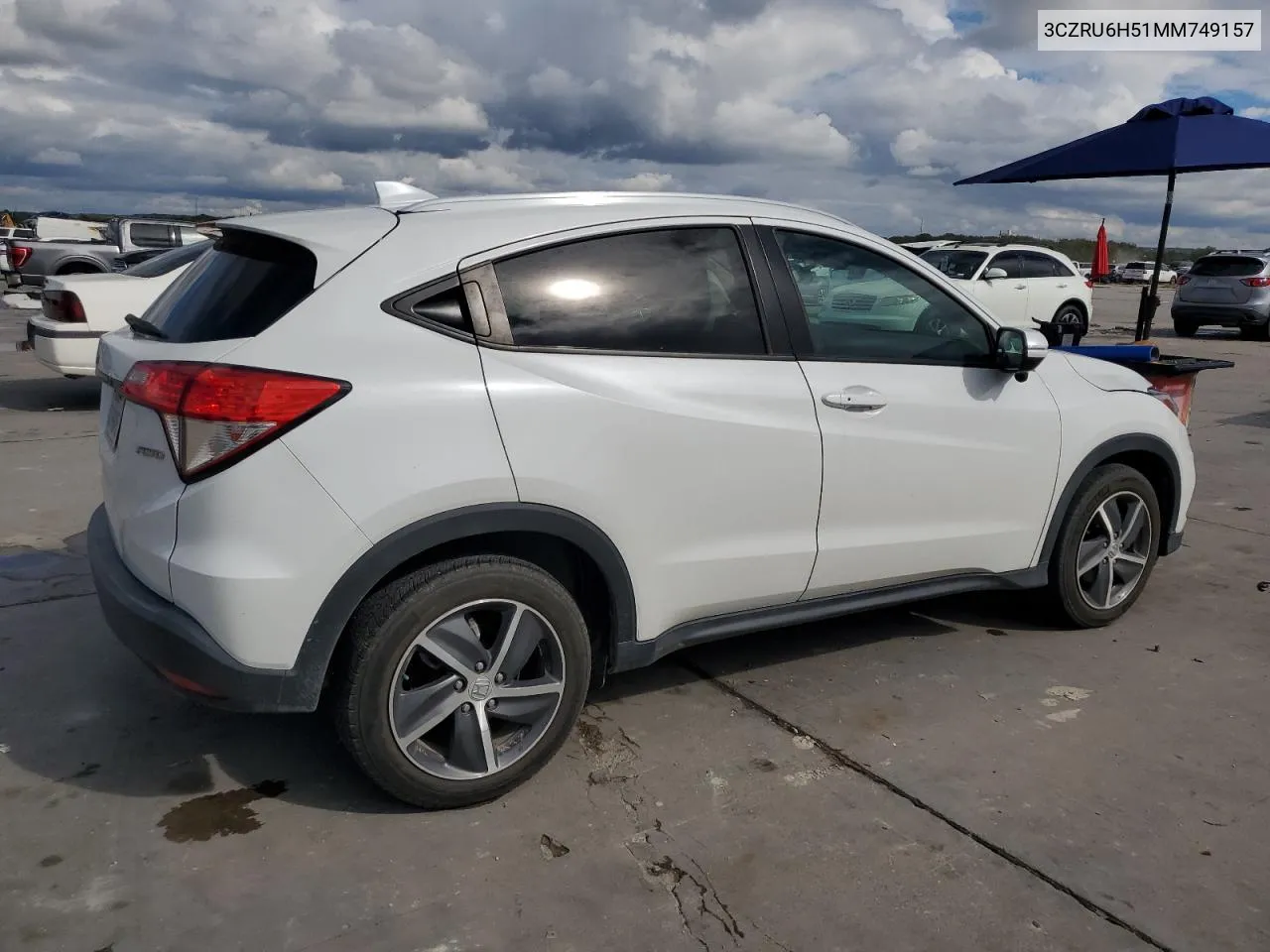 2021 Honda Hr-V Ex VIN: 3CZRU6H51MM749157 Lot: 71314624