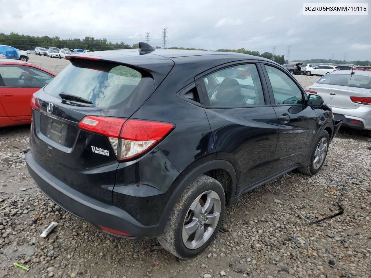 2021 Honda Hr-V Lx VIN: 3CZRU5H3XMM719115 Lot: 71543724