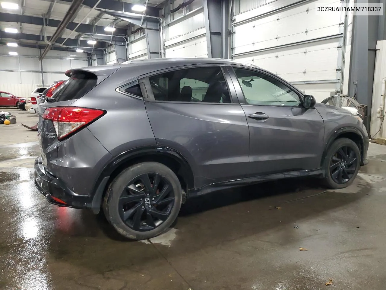 2021 Honda Hr-V Sport VIN: 3CZRU6H16MM718337 Lot: 72669104