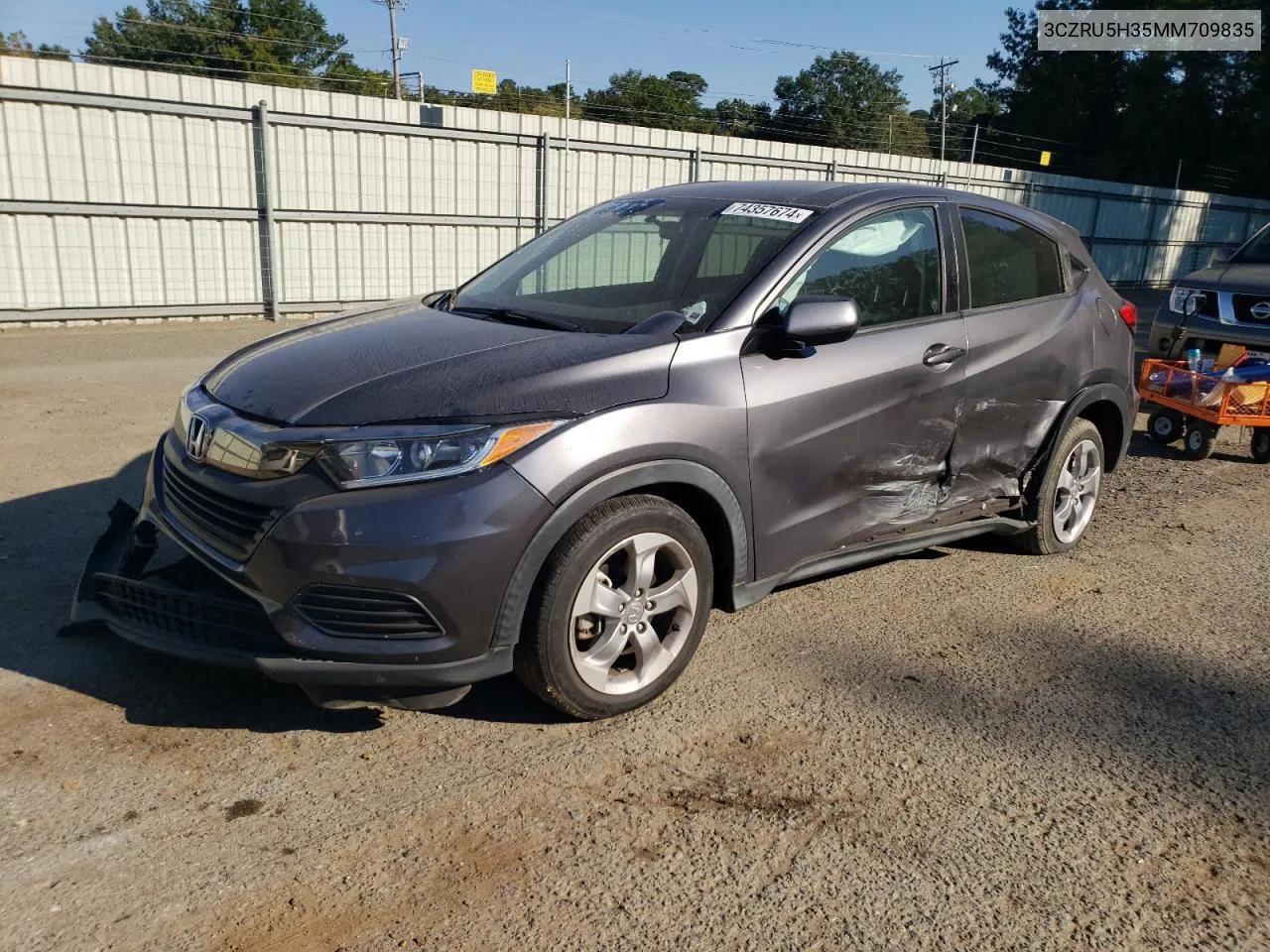 2021 Honda Hr-V Lx VIN: 3CZRU5H35MM709835 Lot: 74357674