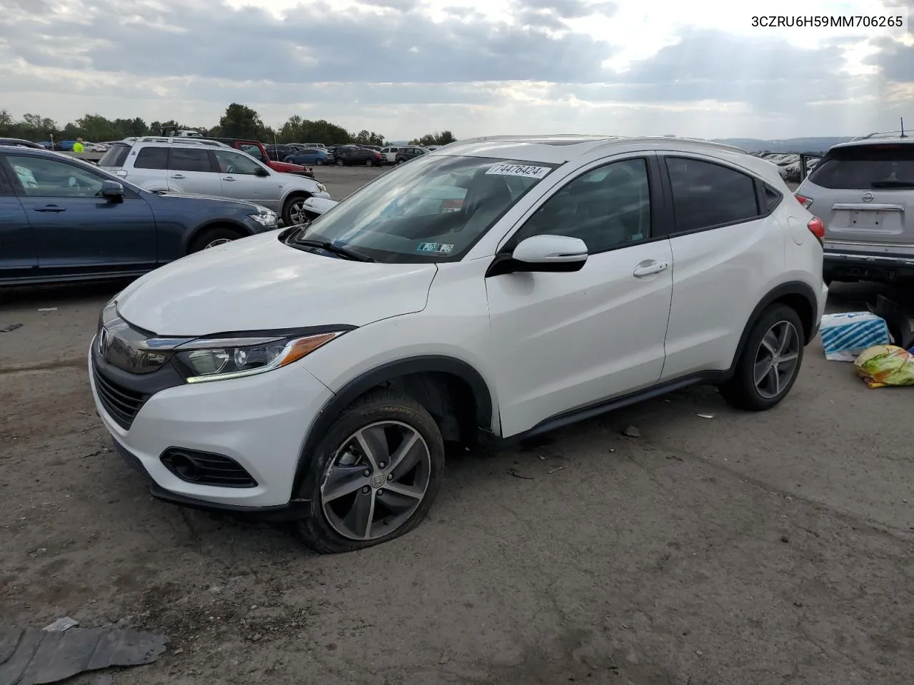 2021 Honda Hr-V Ex VIN: 3CZRU6H59MM706265 Lot: 74476424