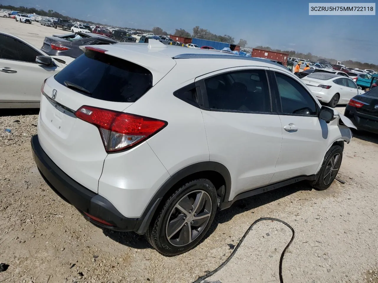 2021 Honda Hr-V Exl VIN: 3CZRU5H75MM722118 Lot: 74858274