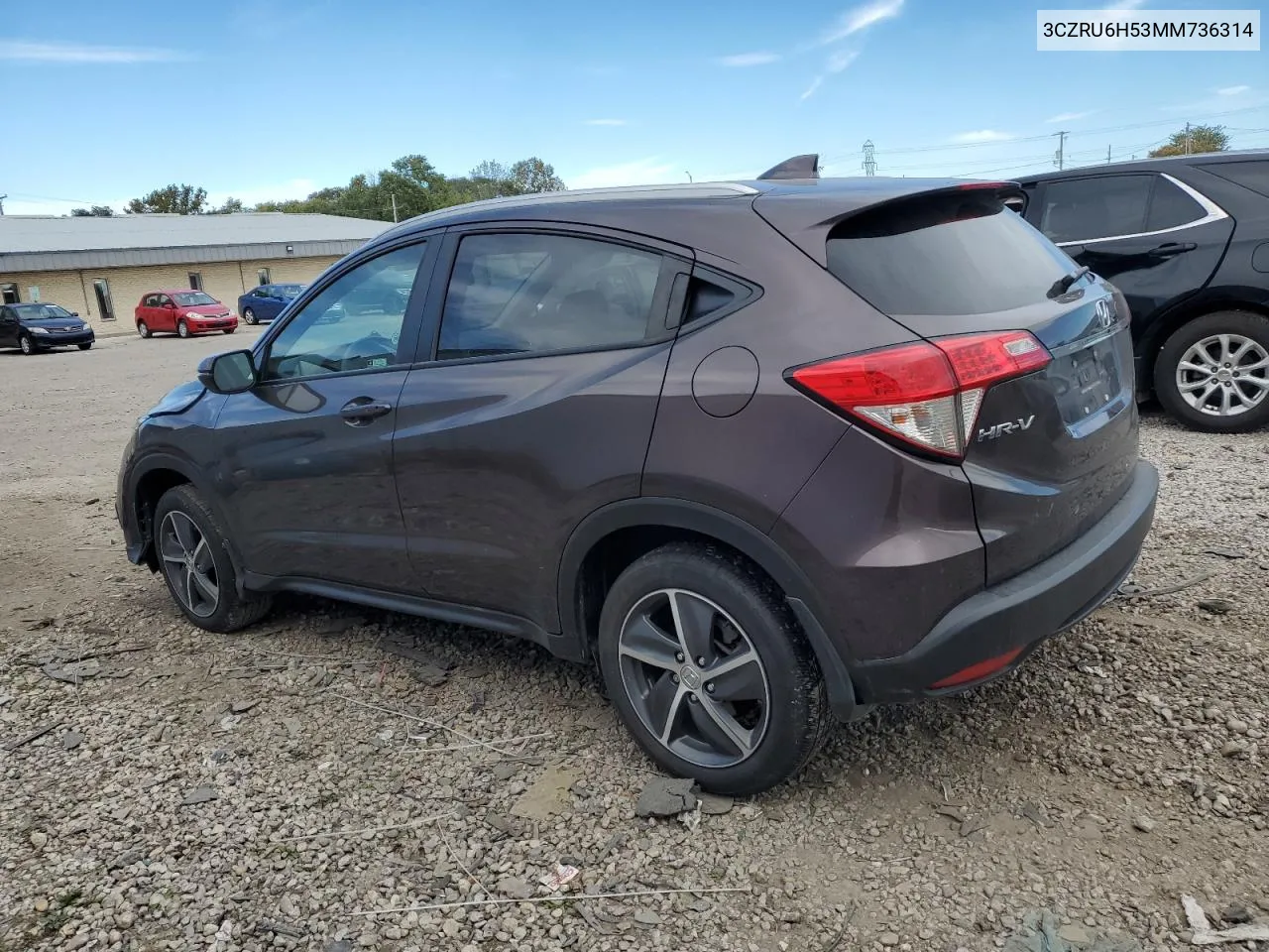 2021 Honda Hr-V Ex VIN: 3CZRU6H53MM736314 Lot: 74970044