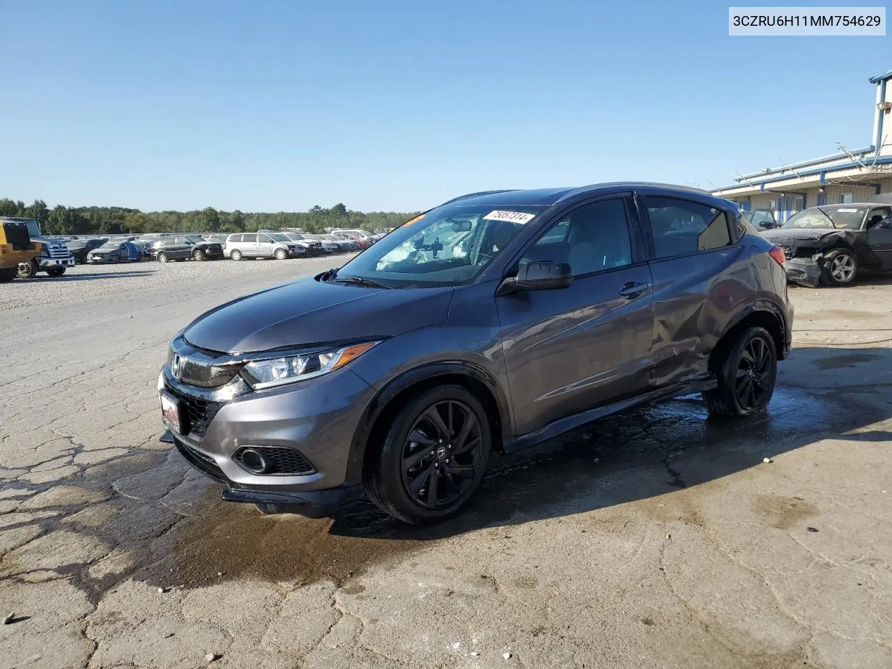 2021 Honda Hr-V Sport VIN: 3CZRU6H11MM754629 Lot: 75057314