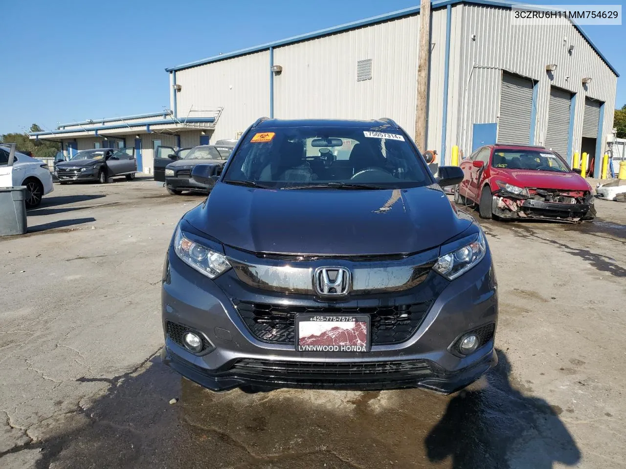 2021 Honda Hr-V Sport VIN: 3CZRU6H11MM754629 Lot: 75057314