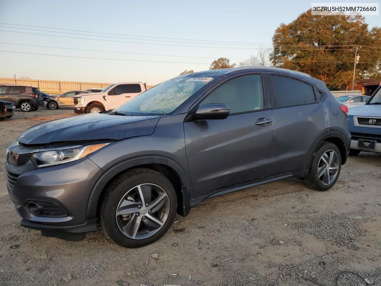 2021 Honda Hr-V Ex VIN: 3CZRU5H52MM726660 Lot: 75899604