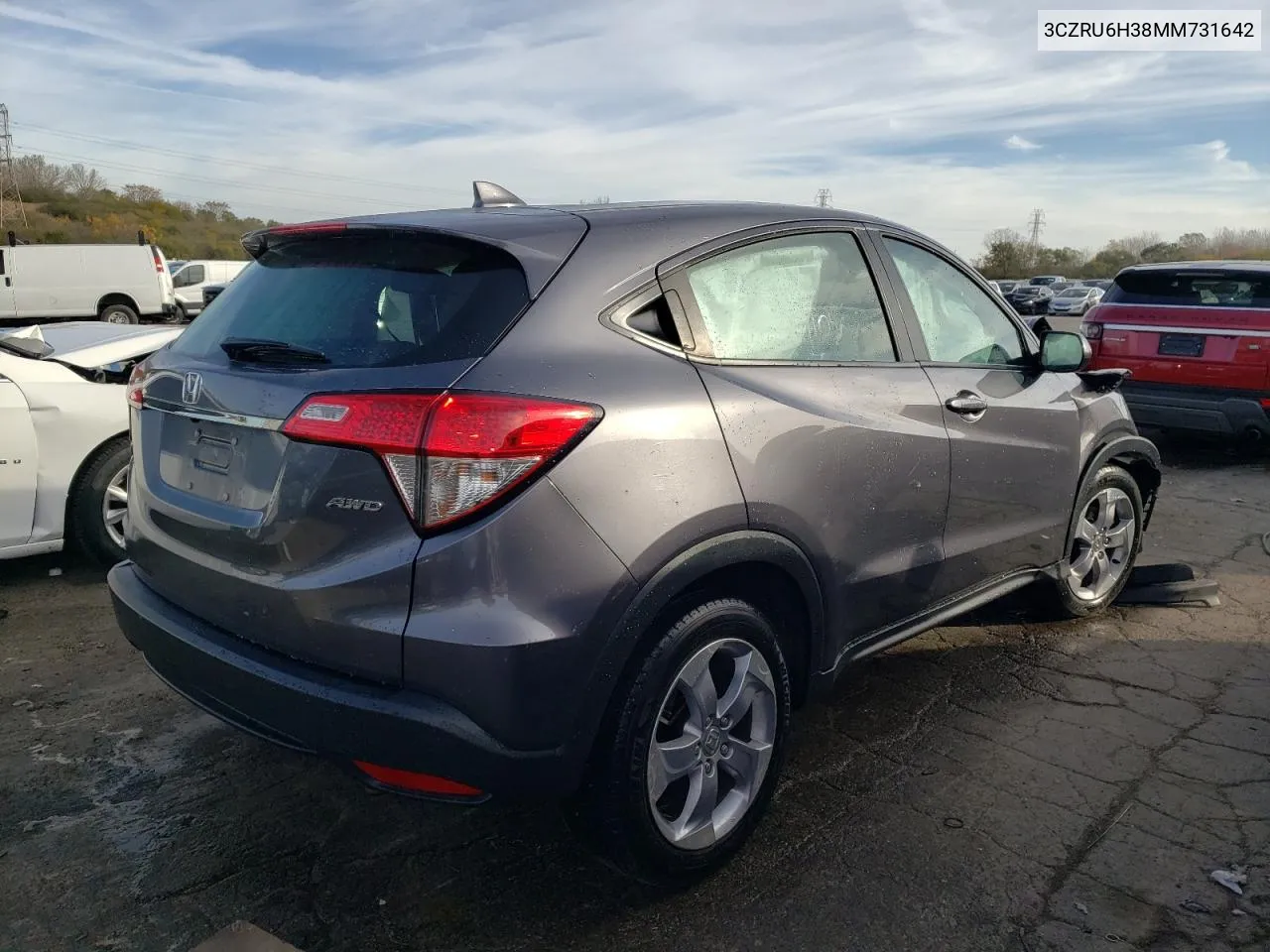 2021 Honda Hr-V Lx VIN: 3CZRU6H38MM731642 Lot: 78225064