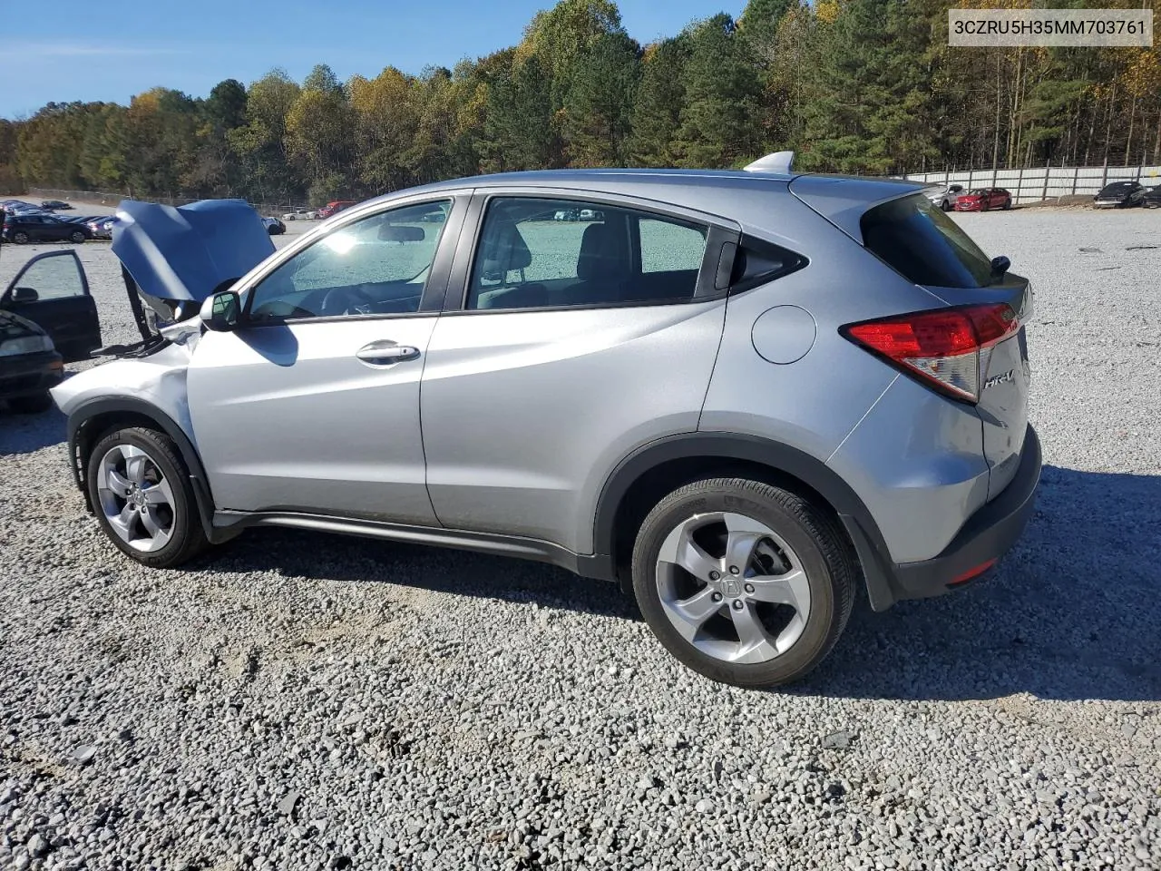 2021 Honda Hr-V Lx VIN: 3CZRU5H35MM703761 Lot: 80362304