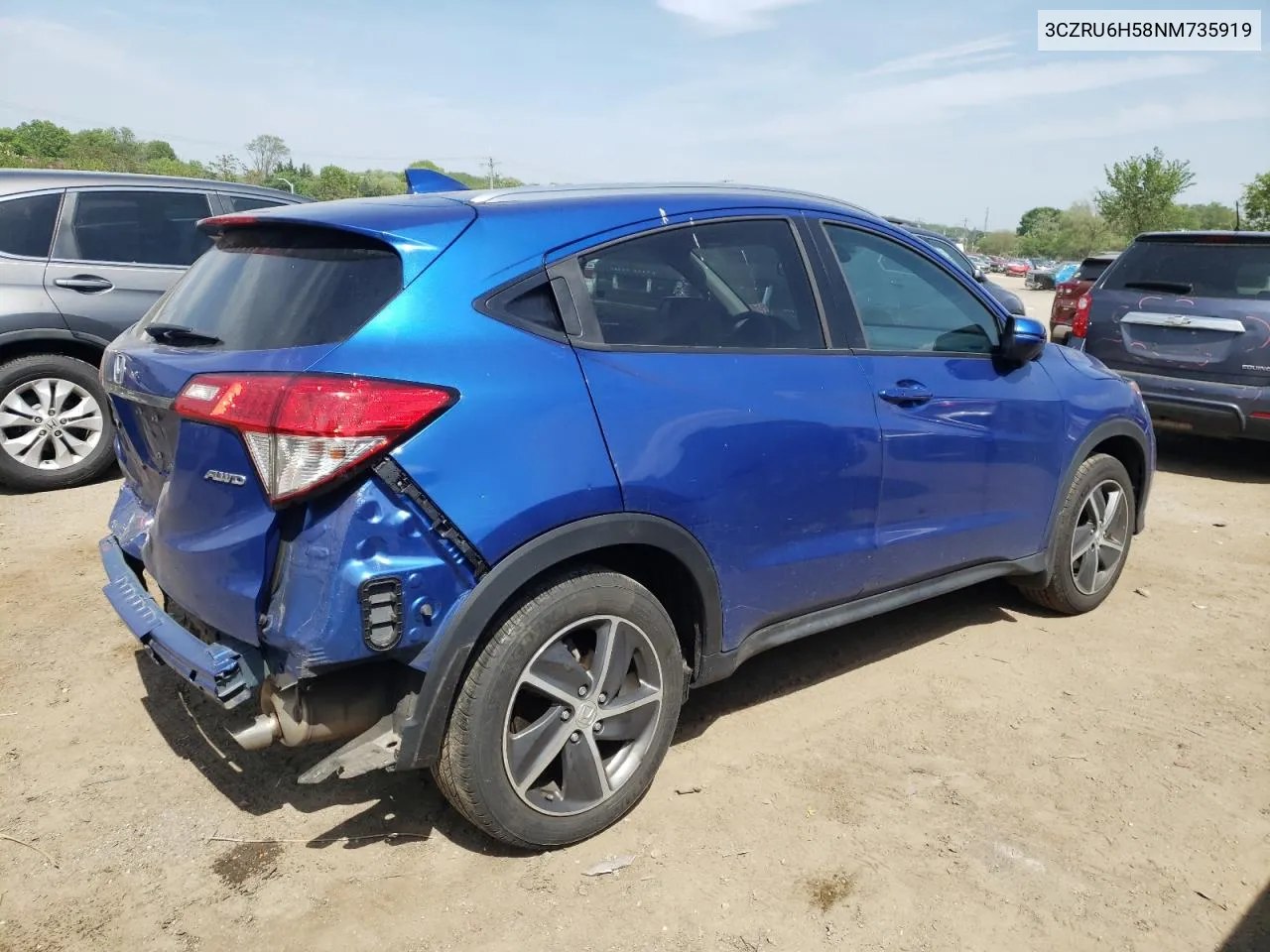 2022 Honda Hr-V Ex VIN: 3CZRU6H58NM735919 Lot: 53131214