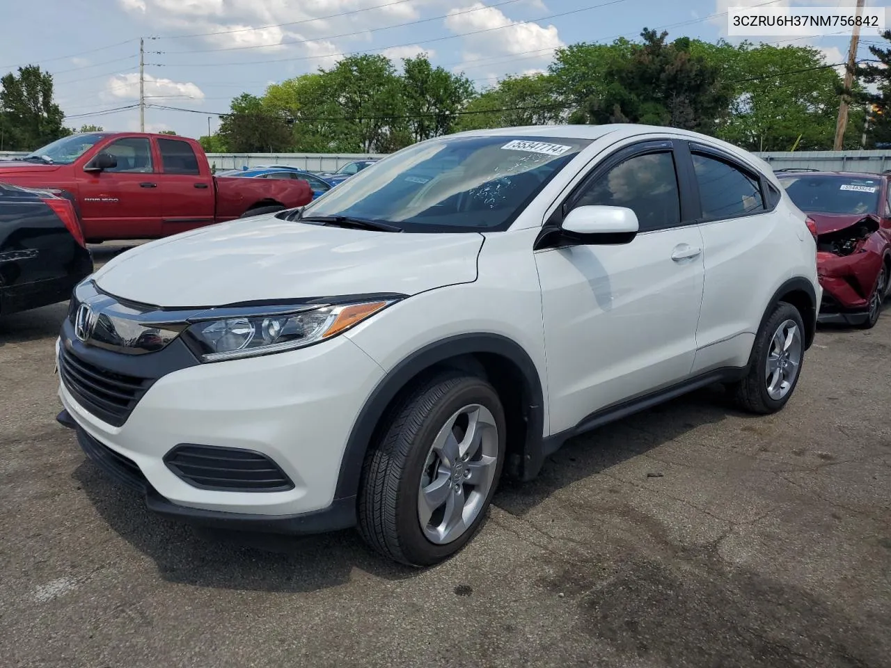 2022 Honda Hr-V Lx VIN: 3CZRU6H37NM756842 Lot: 55347714