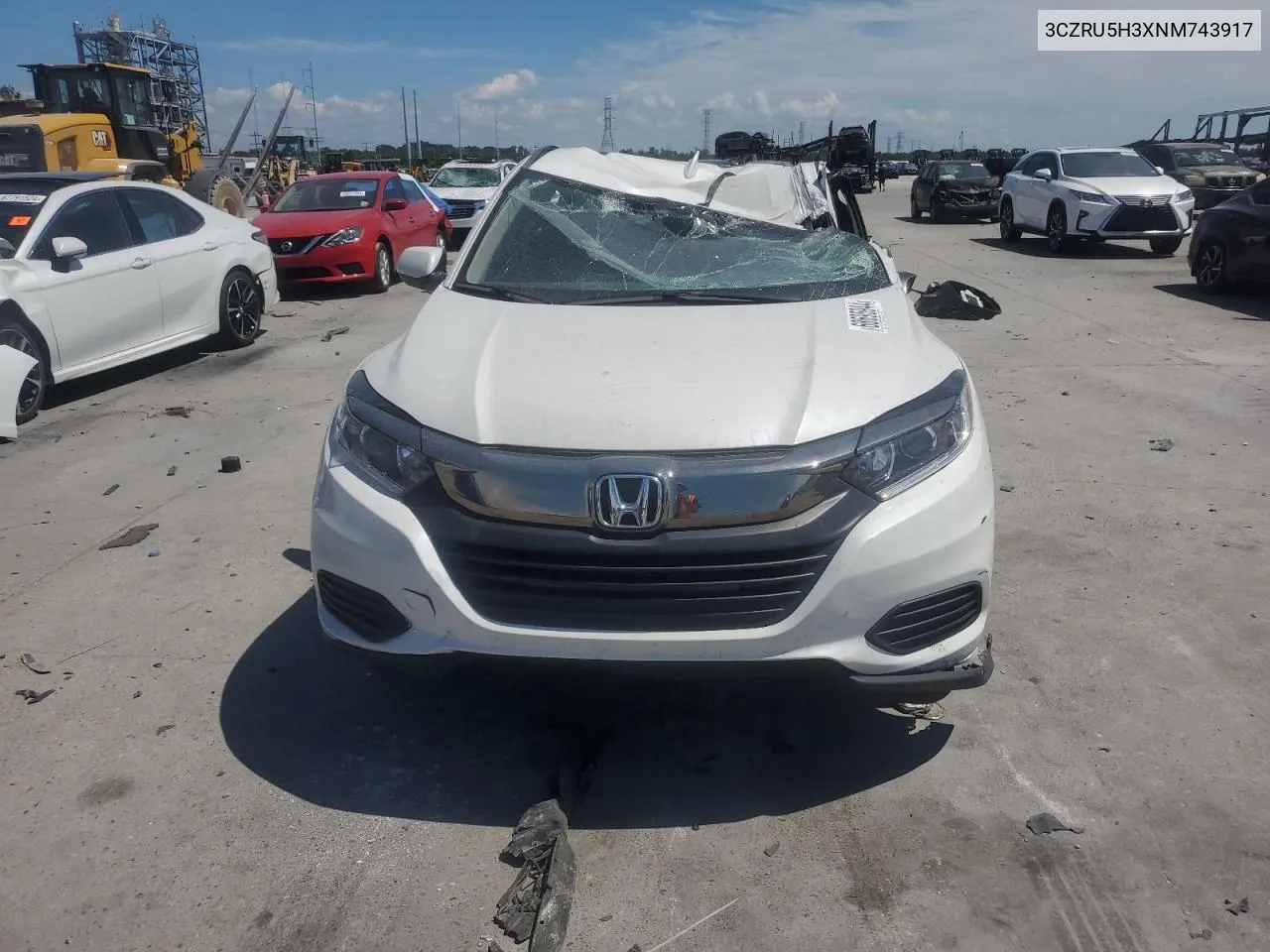 2022 Honda Hr-V Lx VIN: 3CZRU5H3XNM743917 Lot: 68695944