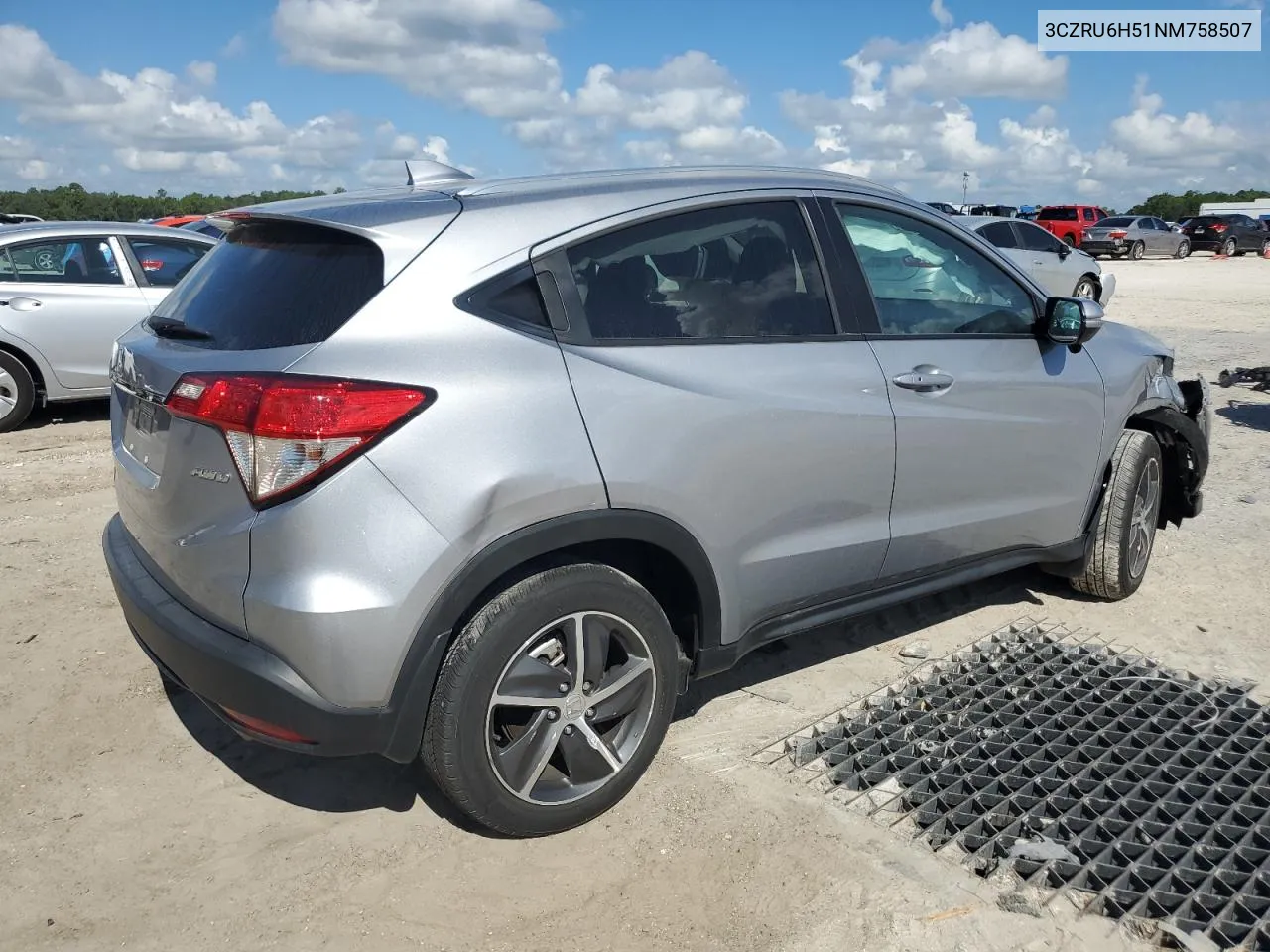 2022 Honda Hr-V Ex VIN: 3CZRU6H51NM758507 Lot: 69589874