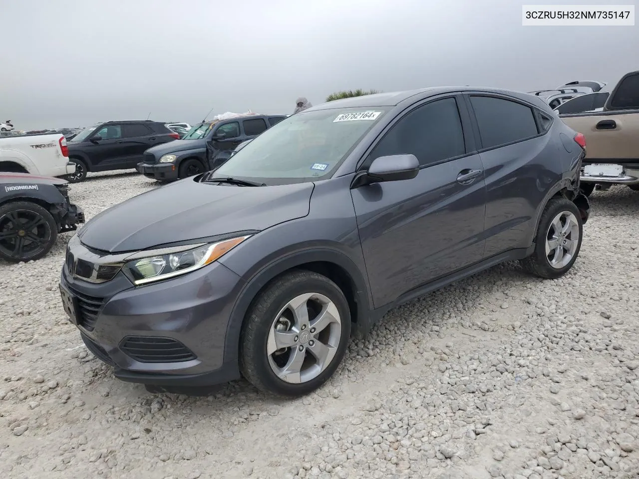 2022 Honda Hr-V Lx VIN: 3CZRU5H32NM735147 Lot: 69782164