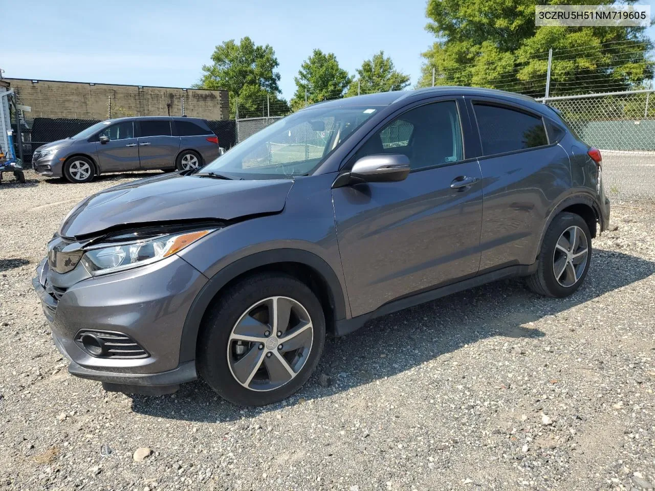 2022 Honda Hr-V Ex VIN: 3CZRU5H51NM719605 Lot: 69818294