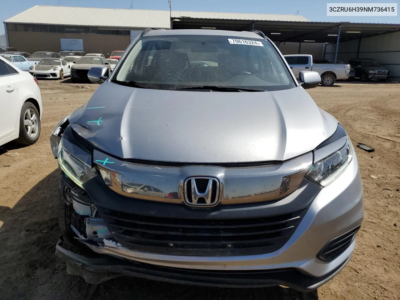 2022 Honda Hr-V Lx VIN: 3CZRU6H39NM736415 Lot: 70616324