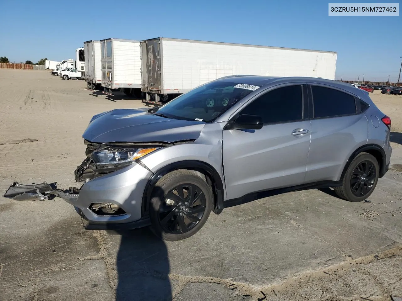 2022 Honda Hr-V Sport VIN: 3CZRU5H15NM727462 Lot: 72088614