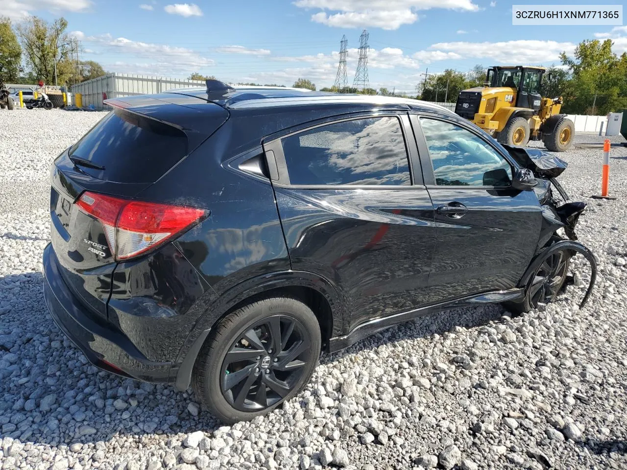 2022 Honda Hr-V Sport VIN: 3CZRU6H1XNM771365 Lot: 73877154