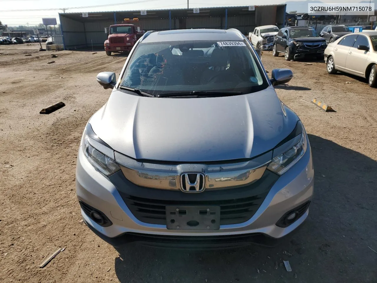 2022 Honda Hr-V Ex VIN: 3CZRU6H59NM715078 Lot: 74839394