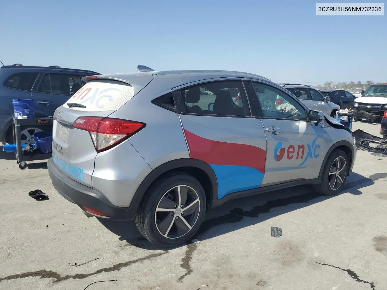 2022 Honda Hr-V Ex VIN: 3CZRU5H56NM732236 Lot: 75403294