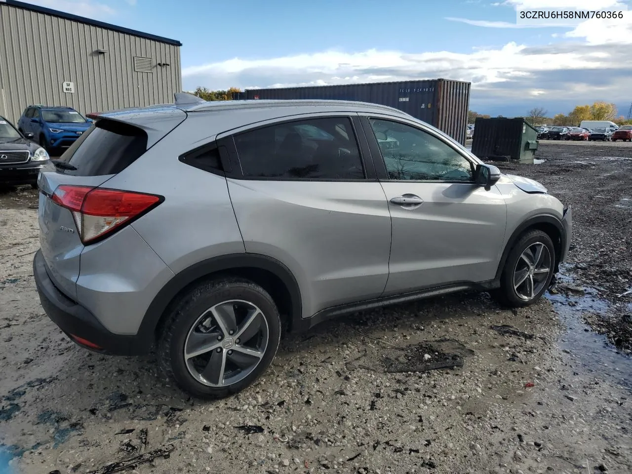 2022 Honda Hr-V Ex VIN: 3CZRU6H58NM760366 Lot: 75663544