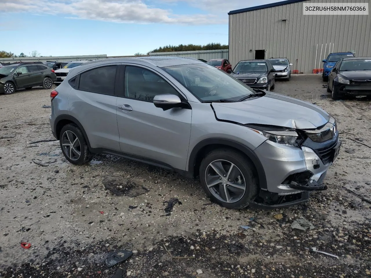 2022 Honda Hr-V Ex VIN: 3CZRU6H58NM760366 Lot: 75663544