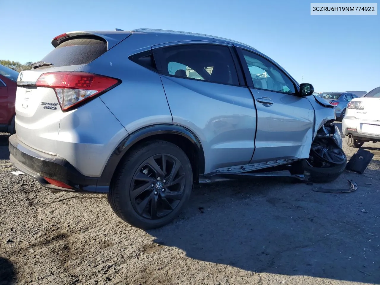 2022 Honda Hr-V Sport VIN: 3CZRU6H19NM774922 Lot: 75810704