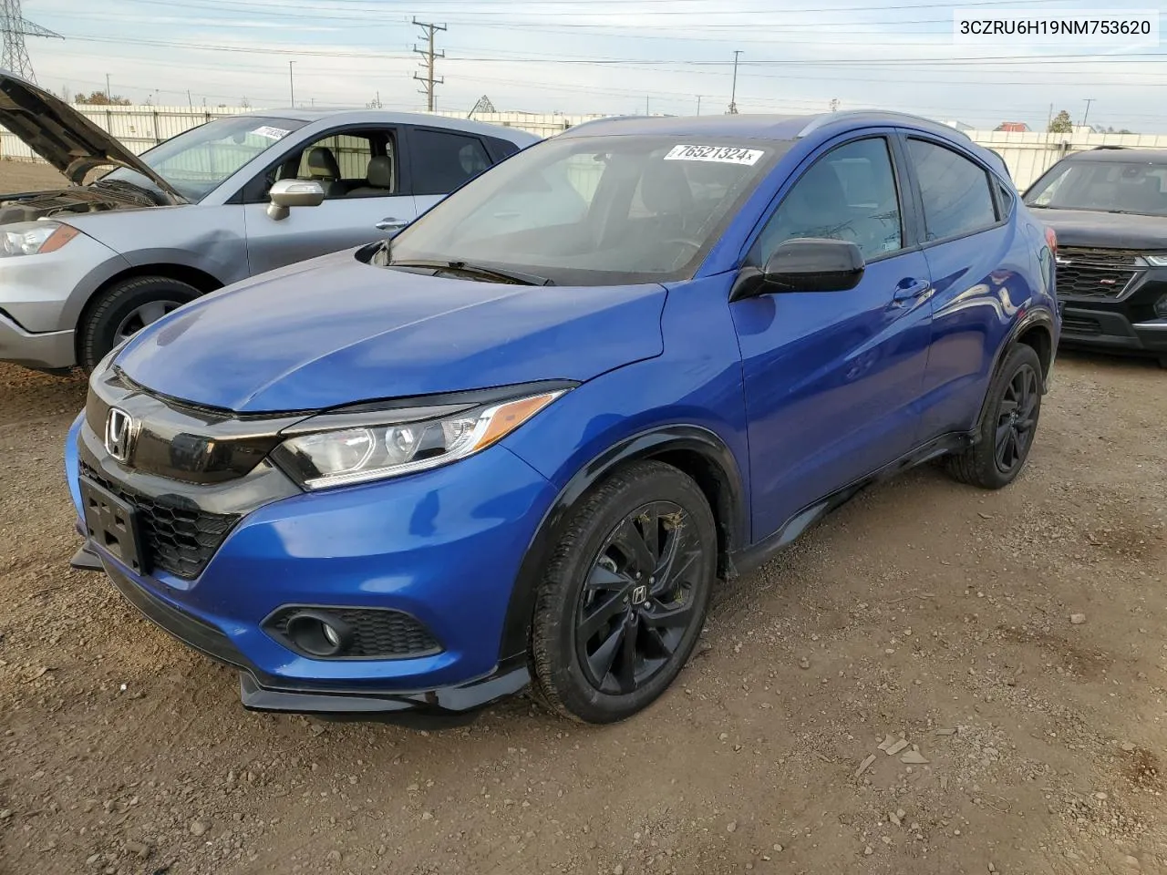 2022 Honda Hr-V Sport VIN: 3CZRU6H19NM753620 Lot: 76521324