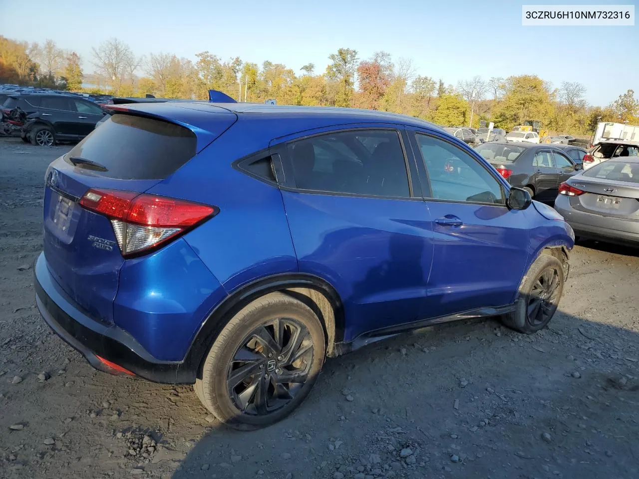 2022 Honda Hr-V Sport VIN: 3CZRU6H10NM732316 Lot: 76778344