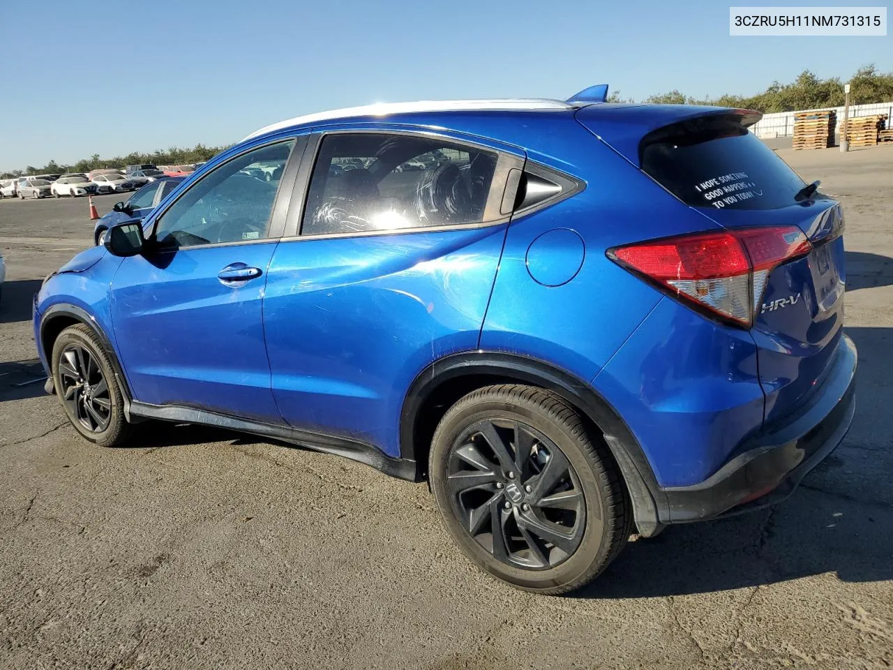 2022 Honda Hr-V Sport VIN: 3CZRU5H11NM731315 Lot: 76934244