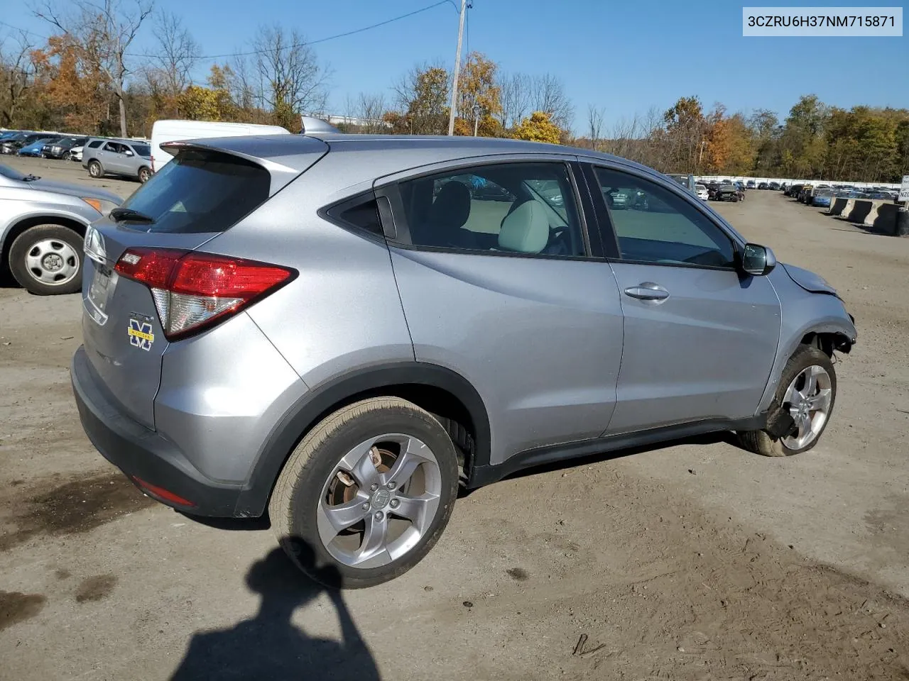 2022 Honda Hr-V Lx VIN: 3CZRU6H37NM715871 Lot: 77091704