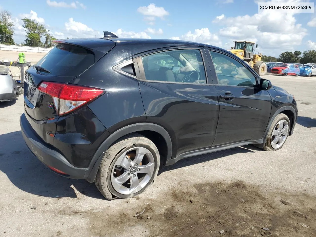 2022 Honda Hr-V Lx VIN: 3CZRU5H38NM726369 Lot: 77158814