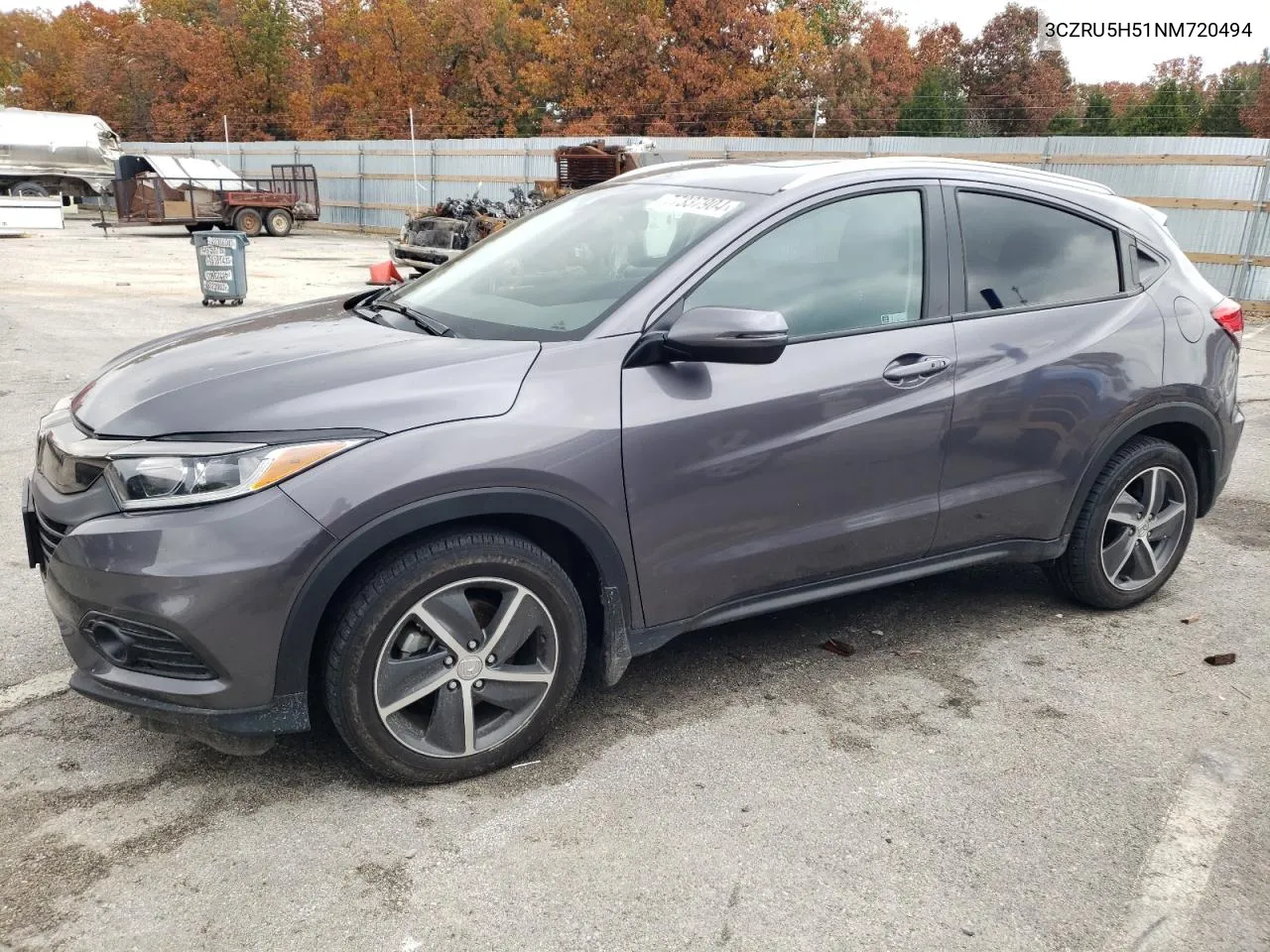 2022 Honda Hr-V Ex VIN: 3CZRU5H51NM720494 Lot: 77337904