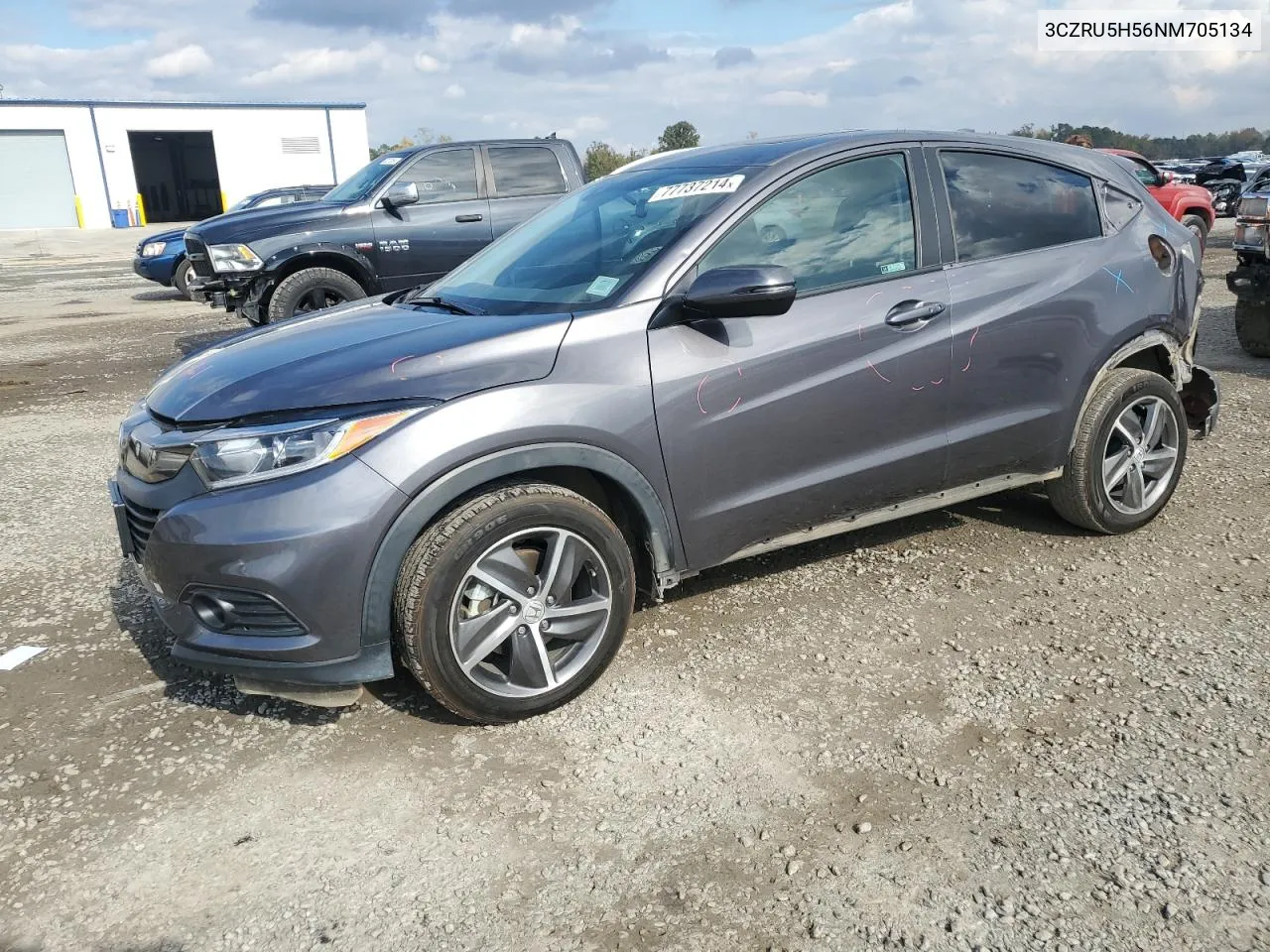 2022 Honda Hr-V Ex VIN: 3CZRU5H56NM705134 Lot: 77737214