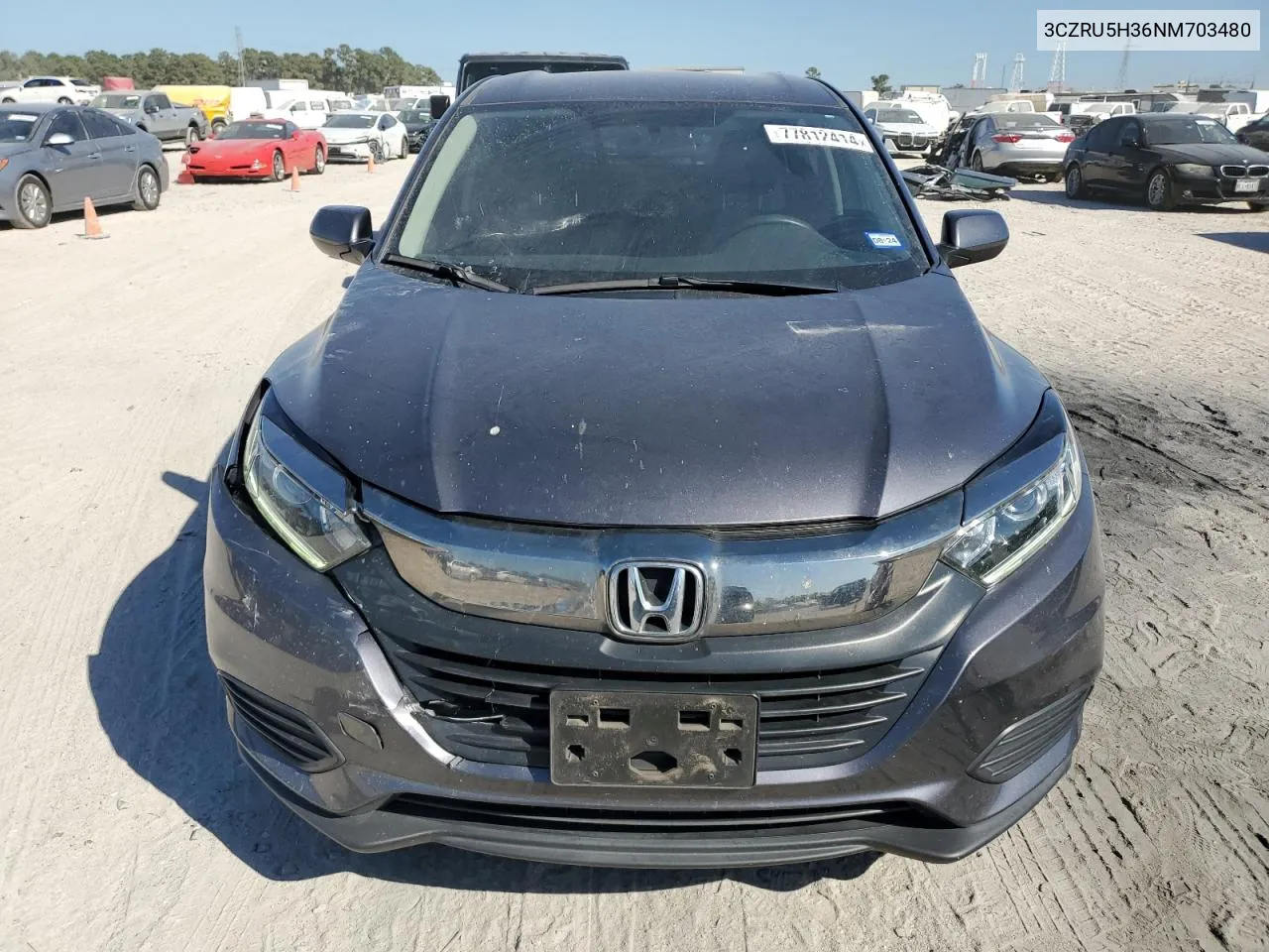 2022 Honda Hr-V Lx VIN: 3CZRU5H36NM703480 Lot: 77812414