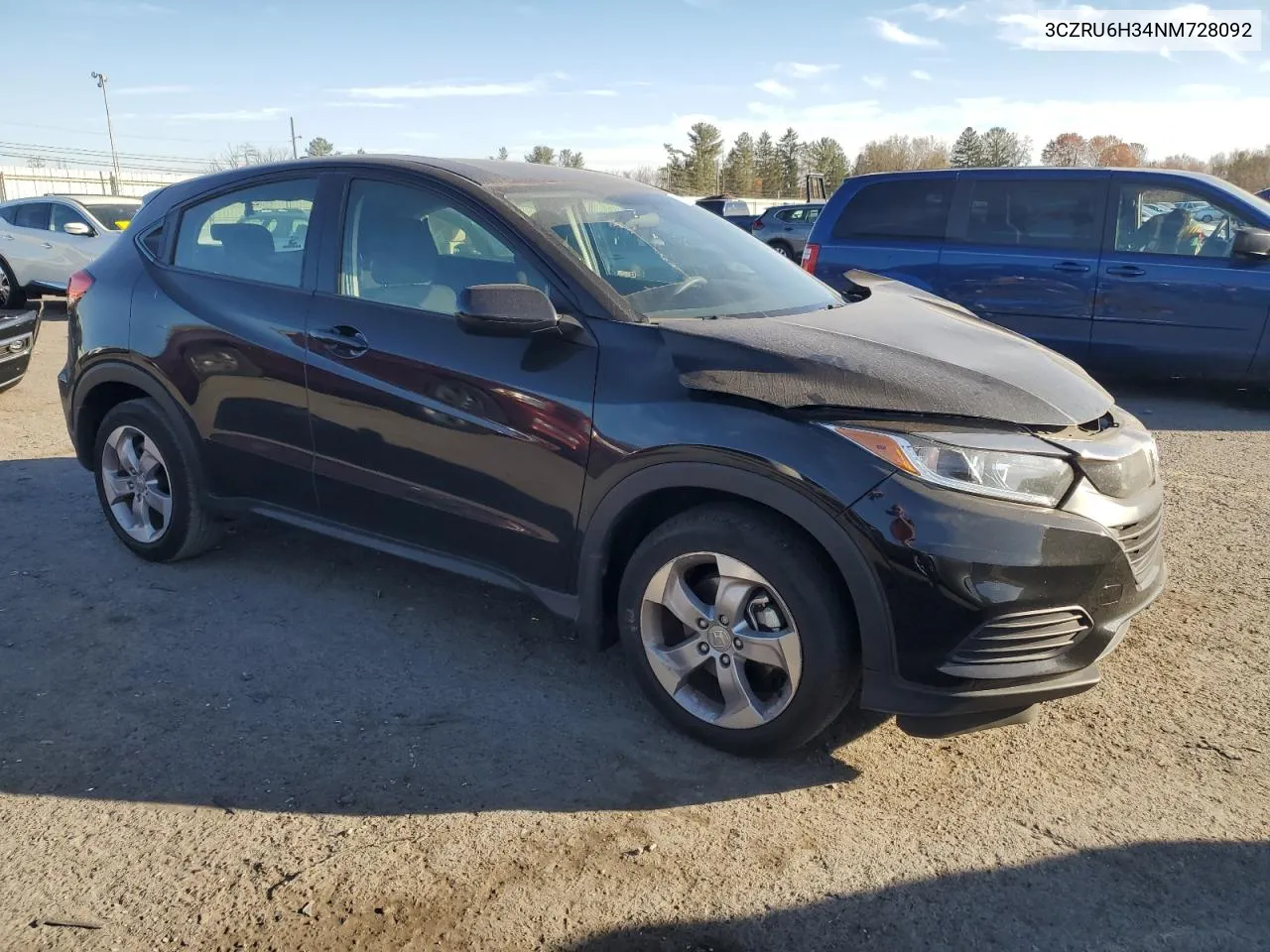 2022 Honda Hr-V Lx VIN: 3CZRU6H34NM728092 Lot: 79246384