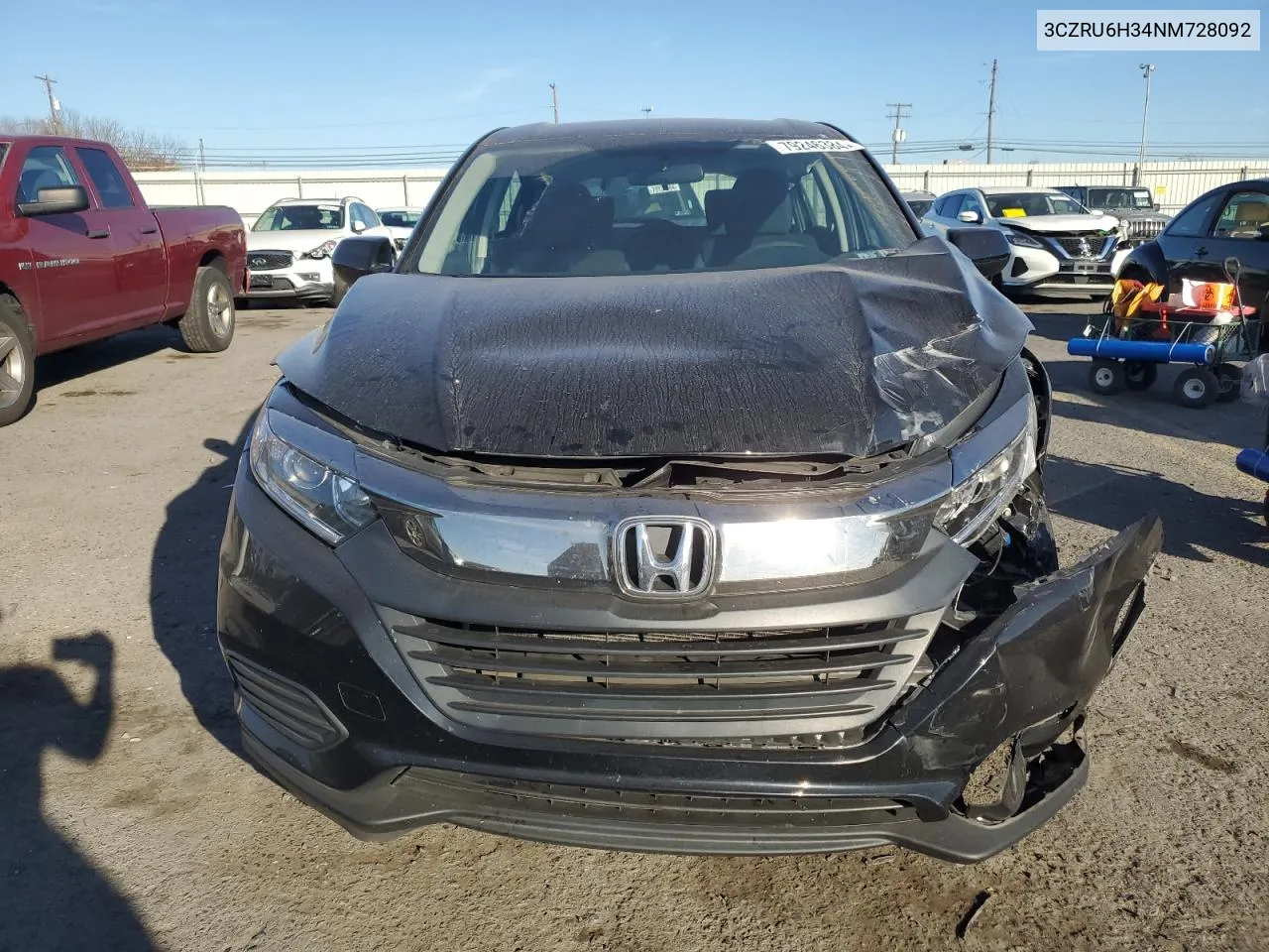 2022 Honda Hr-V Lx VIN: 3CZRU6H34NM728092 Lot: 79246384