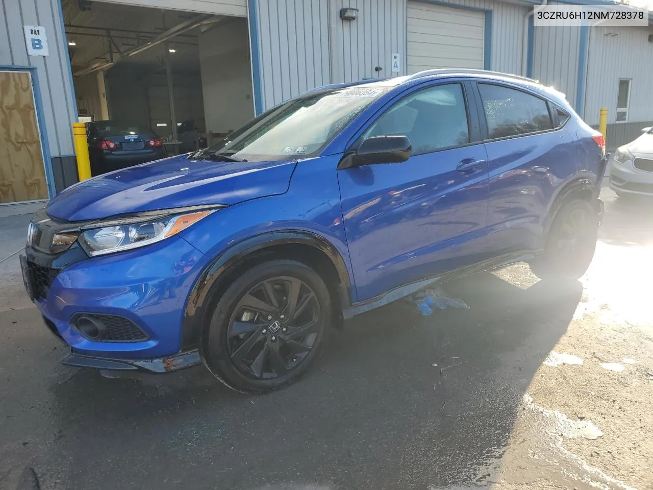 2022 Honda Hr-V Sport VIN: 3CZRU6H12NM728378 Lot: 79906054