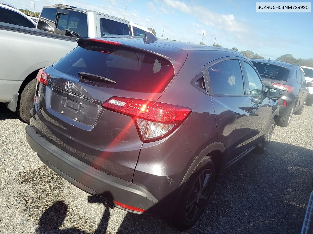 2022 Honda Hr-V Ex VIN: 3CZRU5H53NM729925 Lot: 81204504