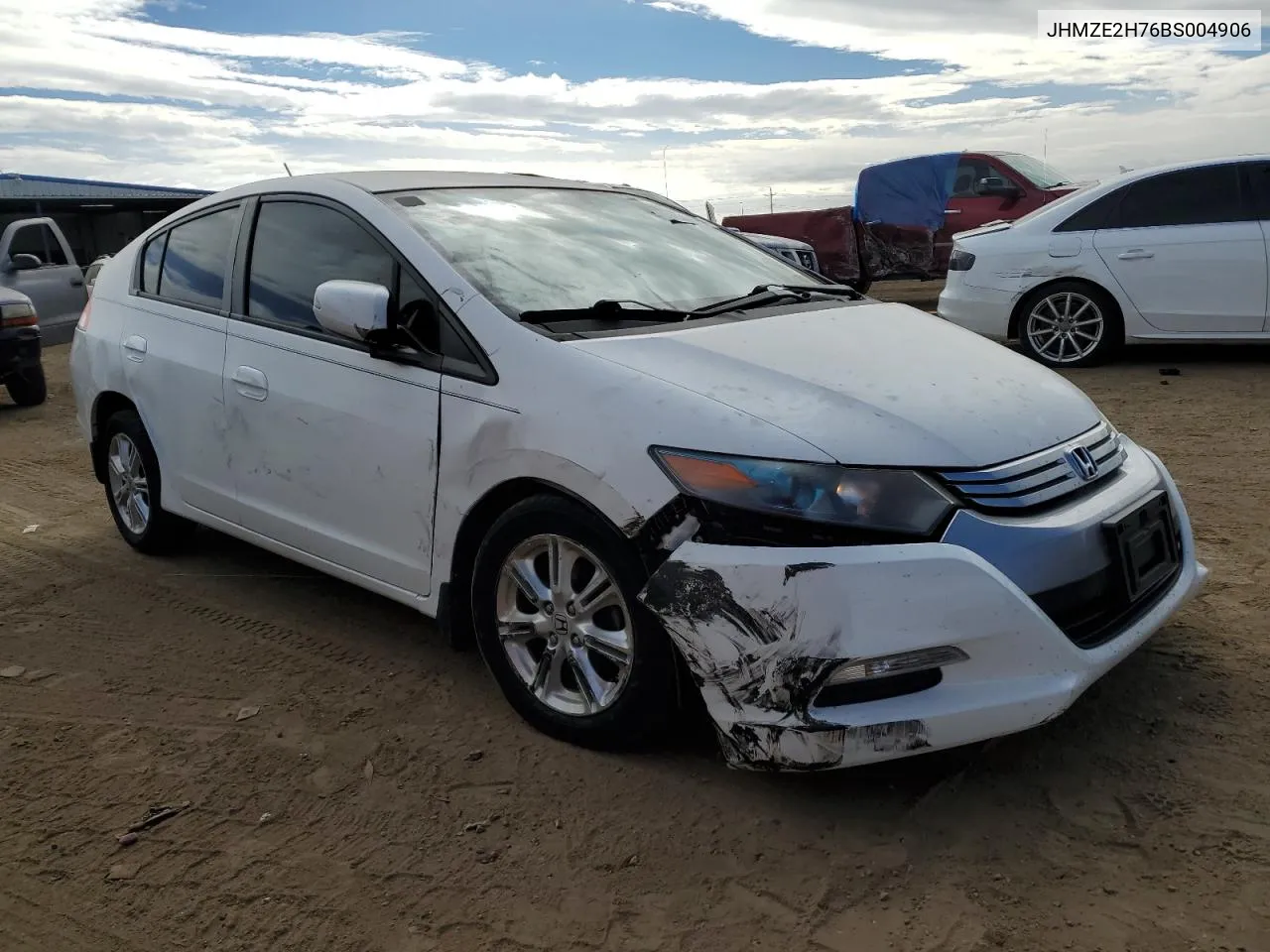 2011 Honda Insight Ex VIN: JHMZE2H76BS004906 Lot: 76826104