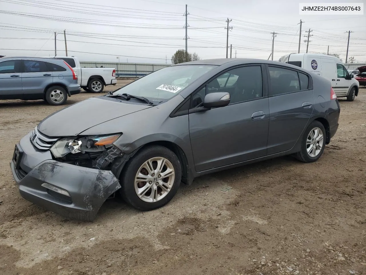 2011 Honda Insight Ex VIN: JHMZE2H74BS007643 Lot: 79749464